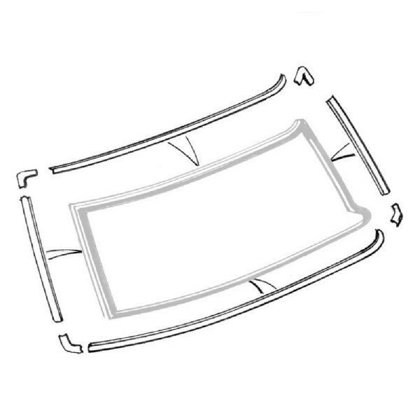 Chromeinlage Frontscheibendichtung inkl. Ecken, Bj 77-79