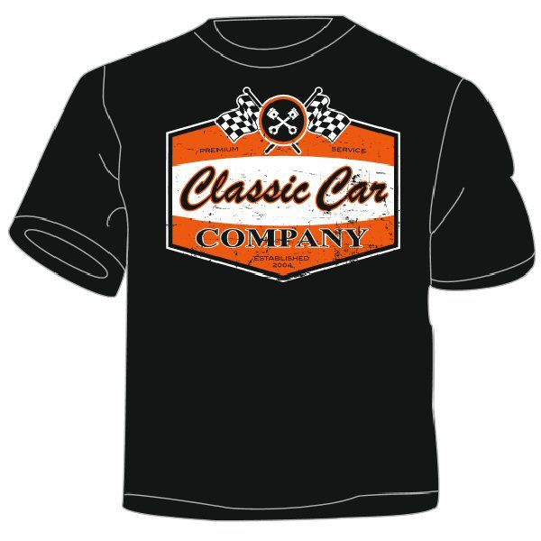 T-Shirt Classic Car Company Motiv "Orange" Größe 3XL