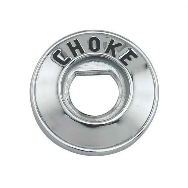 Blende für Choke-Schalter, chrom mit schwarzen Buchstaben