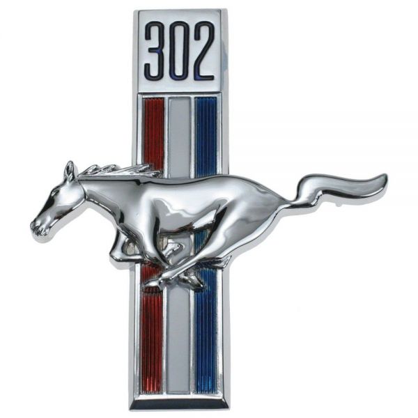Kotflügelemblem "302 Running Horse" links, Bj.67-68