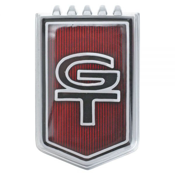Emblem "GT" Kotflügel, Bj. 66, Kunststoff Chrom