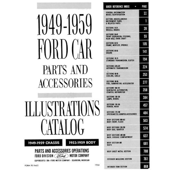 Ford Car Master Parts Catalog, 1949-59