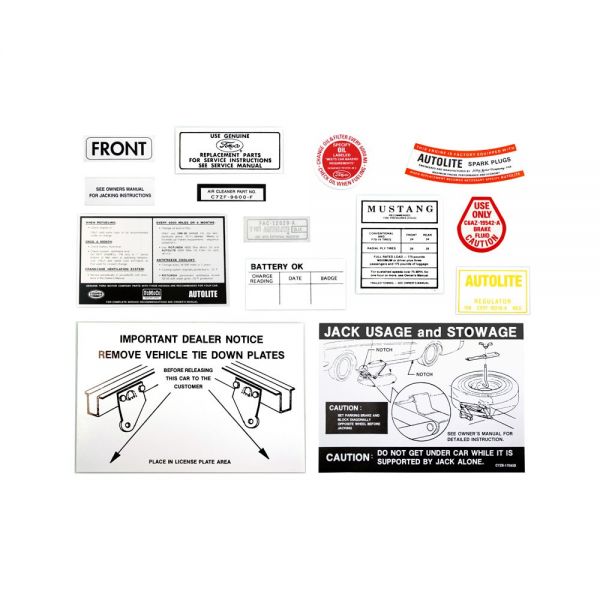 Aufkleber Satz Ford Mustang, Bj. 67