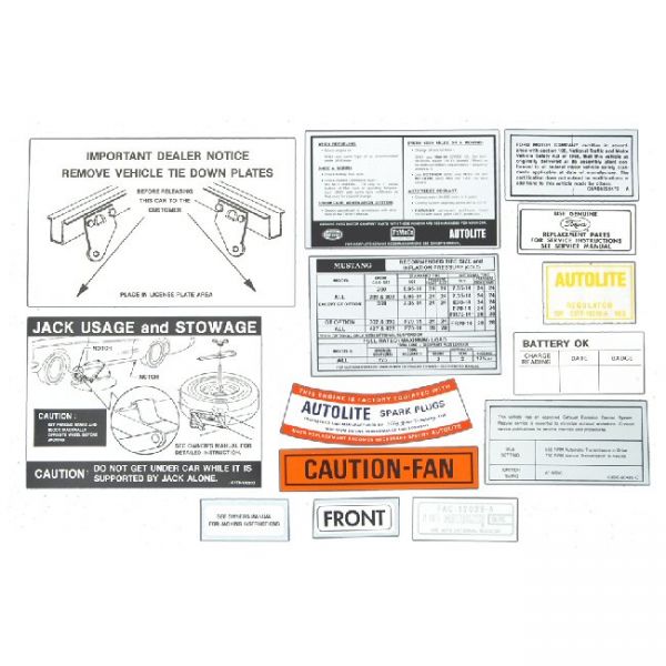 Aufkleber Satz Ford Mustang, Bj. 68