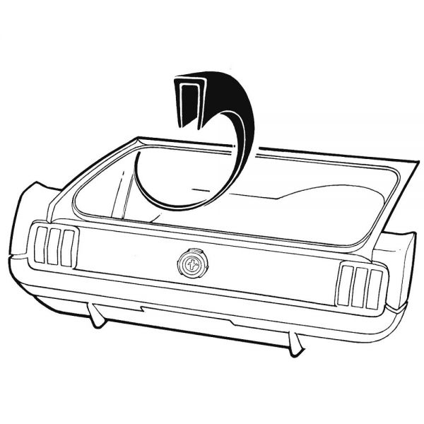 Kantenschutz auf den Innenkotflügel im Kofferraum, Bj 65-70