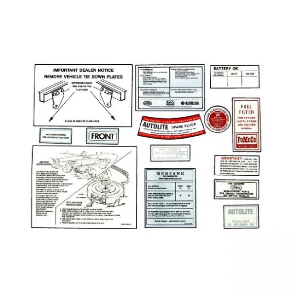 Aufkleber Satz Ford Mustang, Bj. 65